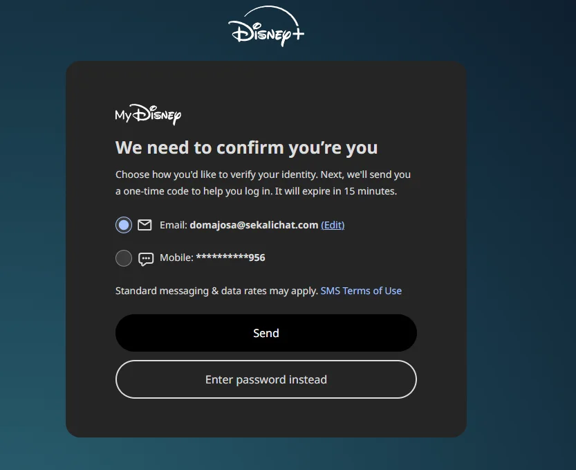 Screenshot langkah 2: Langkah 2 — Pilih Metode Login