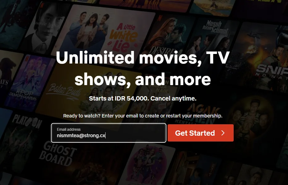 Screenshot langkah 1: Buka Halaman Login Netflix